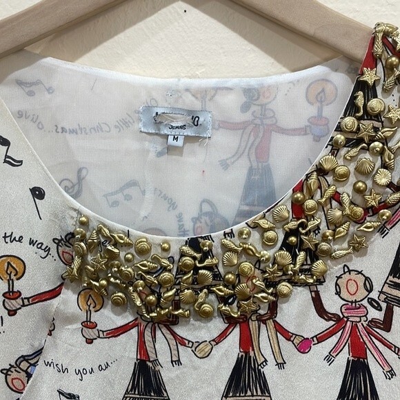 Vintage 90's Moschino Jeans Silk Dress Olive Oyl Christmas Moschino New Year - M - Picture 6 of 15